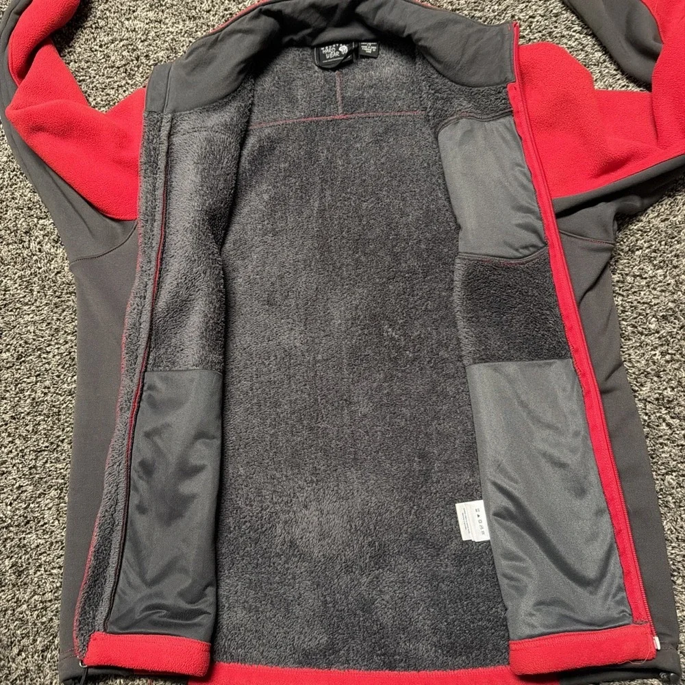 Mountain Hardwear‎ Jacket Mens L Red Dual Fleece Full Zip Sherpa Lined Outdoor